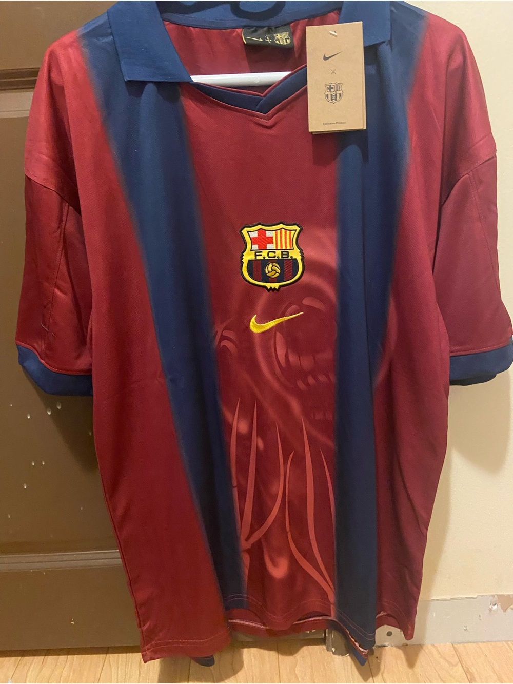 Cactus Jack Retro FC Barcelona Maroon & Navy Soccer Jersey